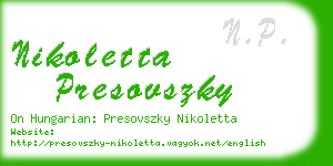 nikoletta presovszky business card